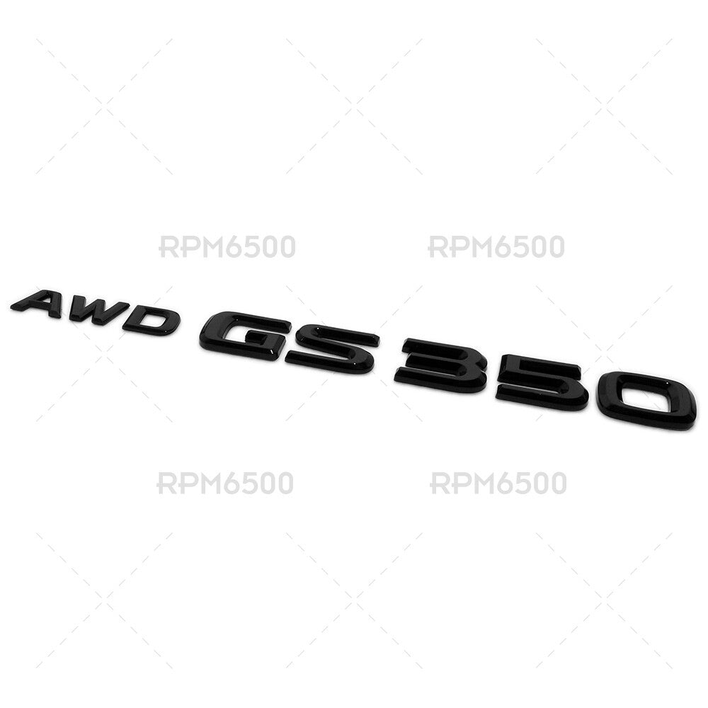For Lexus Rear Trunk AWD GS 350 Letter Logo Badge Car Emblem F-Sport Gloss Black