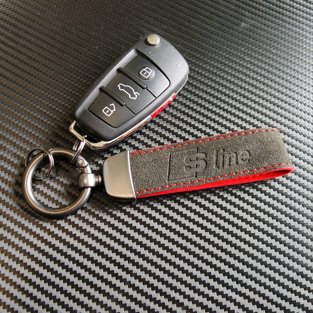 Sline Fashion Alcantara Suede Car Key Fob Keychain Strap Ring Gift Decorate