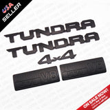 Set 3D Tundra 4x4 I-Force 5.7L V8 TRD PRO Black Out Nameplate Logo Emblem Kit
