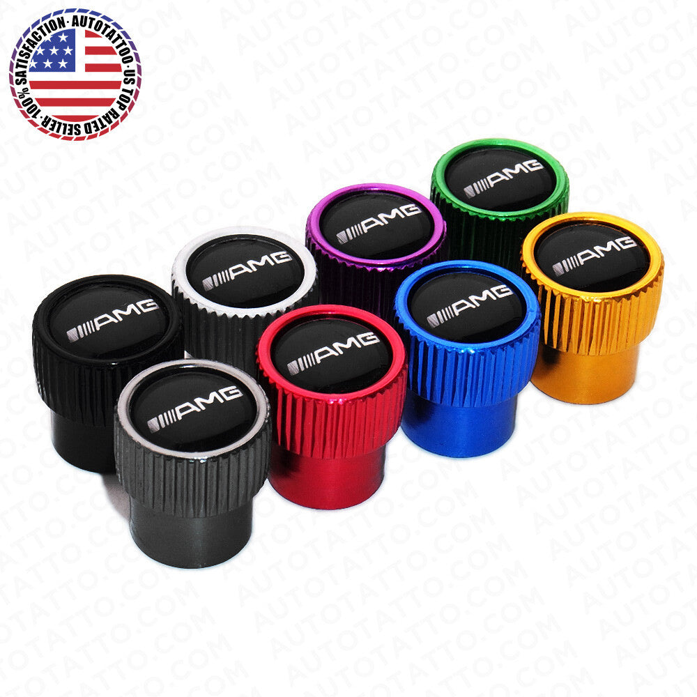 AMG Edition Roundel Car Wheels Tire Air Valve Caps Stem Dust Logo Cover Sport