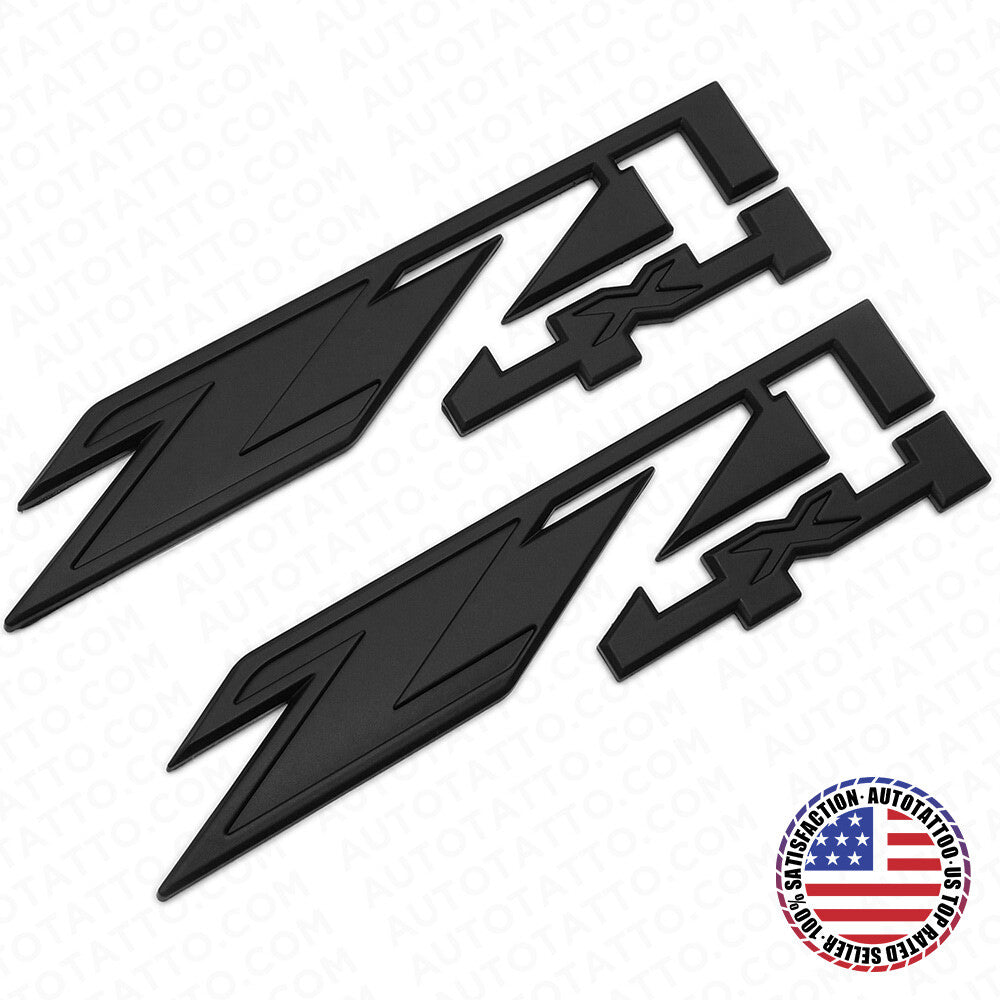 2x GMC Sierra z71 4X4 Fender Front Door Logo Badge Emblem Nameplate Blackout