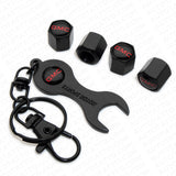 4pcs Hex GMC Tire Wheel Air Stem Dust Valve Caps Cover Wrench Keychain Keychain