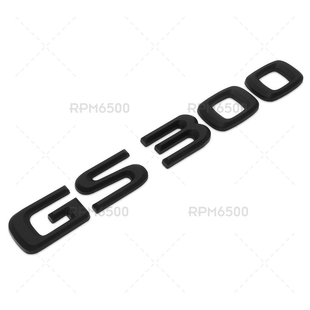 Lexus Trunk Matte Black GS 300 Letter Logo Badge 3D Decal Emblem Replace F-Sport