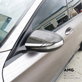 For New Mercedes Mirror Cover Trim Strip Sticker Vinyl Racing Decal AMG - White