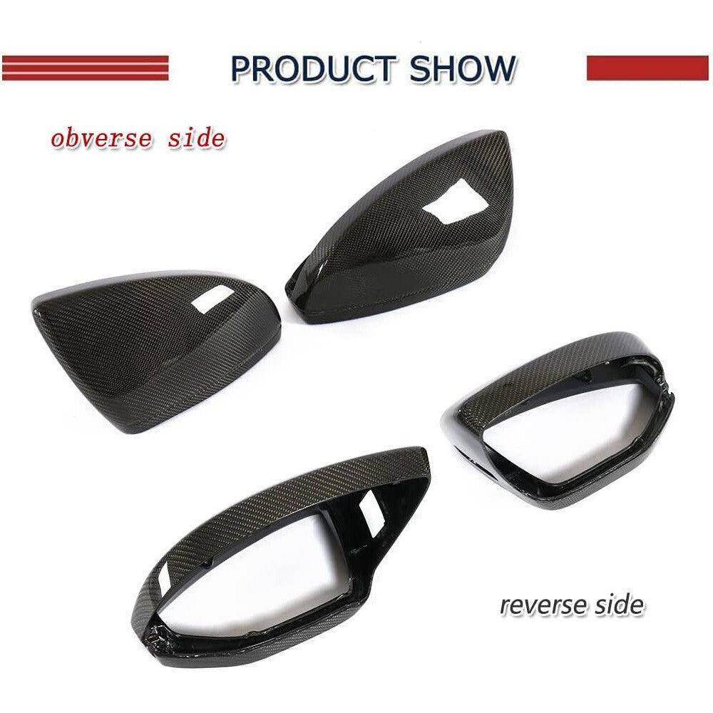 19-24 Audi C8 A6 S6 A7 S7 A8 Real Carbon Fiber Car Side Mirror Cover Cap Replace