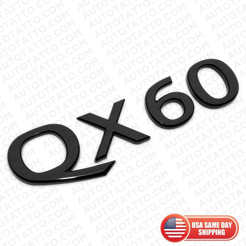 For Infiniti QX60 Rear Liftgate Logo Letter Badge Emblem Nameplate Gloss Black