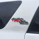 2x Toyota TRD Off Road Sport Logo Badge Side Quarter Emblem Black Red