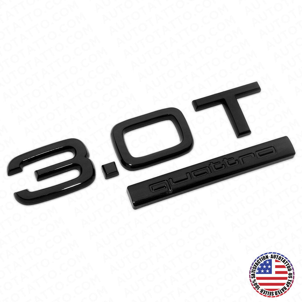 04-22 Audi Rear Back Trunk Lid 3.0T Quattro Nameplate Emblem Logo Badge Blackout