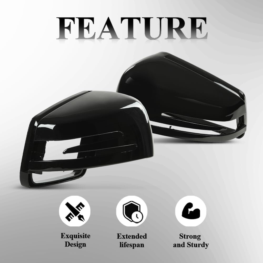 Mercedes W204 W212 W117 C E S GLA Class Gloss Black Side Mirror Cover Replace