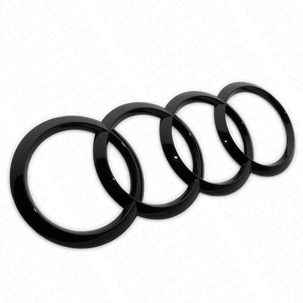 17-19 AUDI Q7 Gloss Black Rear Trunk Liftgate Rings Badge Logo Emblem Decorate