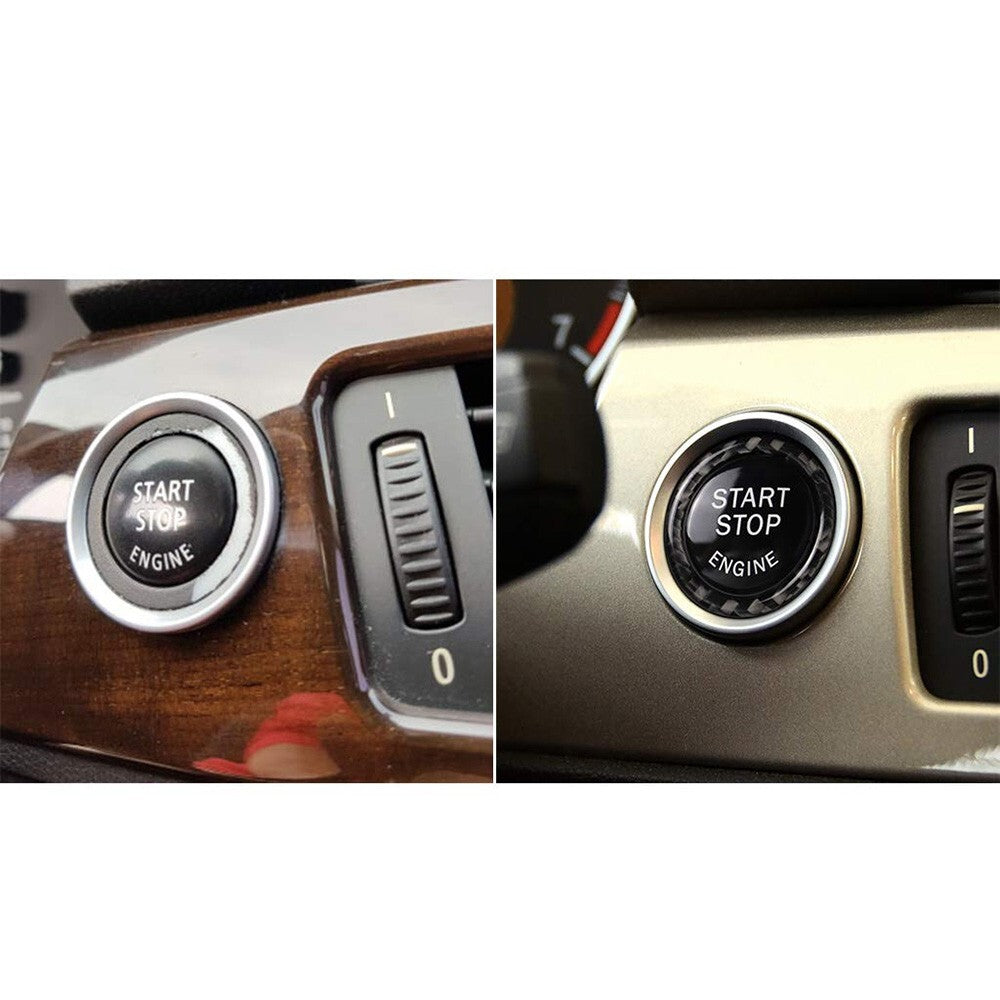 BMW E90 E92 E93 Engine Switch Start Stop Button Black Carbon Fiber Sticker Badge