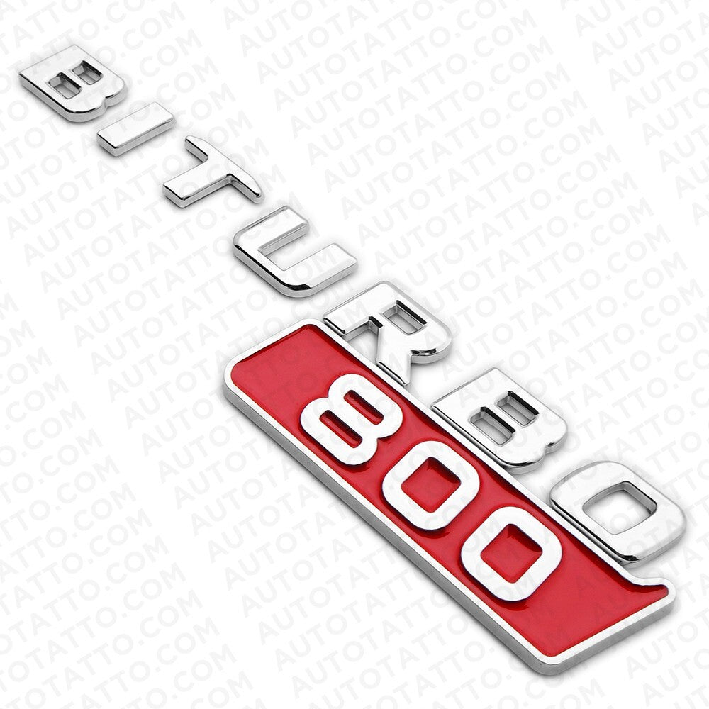 2x Mercedes BRABUS BITURBO 800 Side Fender Nameplate Badge Marker Emblem Chrome