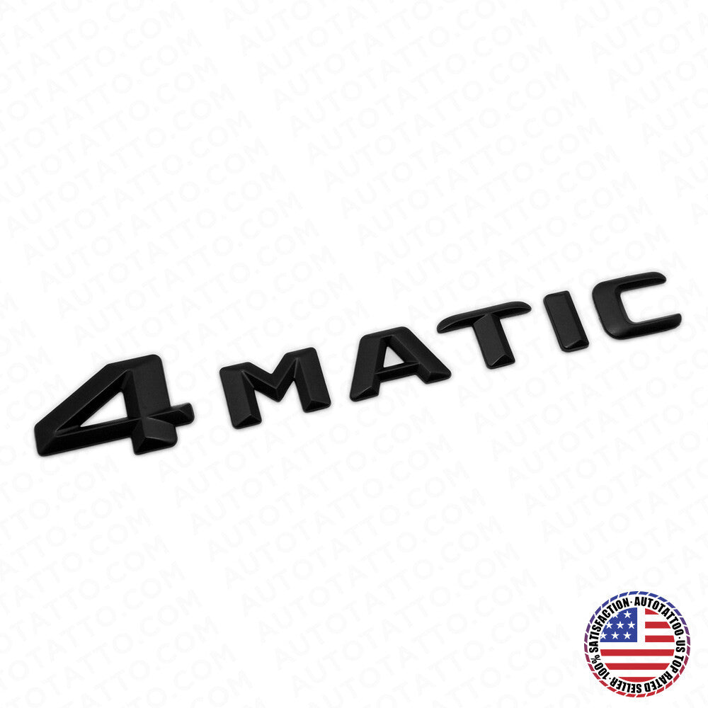 Mercedes New 4 Matic Emblem 3D Trunk Logo Letter Sport Badge AMG - Matte Black