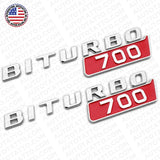 2x Mercedes BRABUS BITURBO 700 Side Fender Nameplate Badge Marker Emblem Chrome