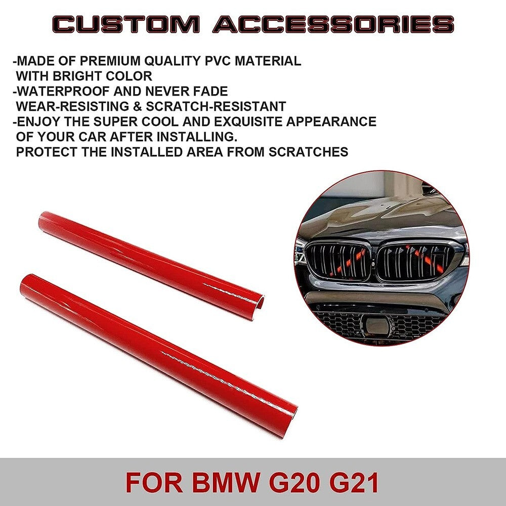 For BMW F31 F30 220i G20 Front Grille Bar V Brace Insert Trim Strips Cover Red