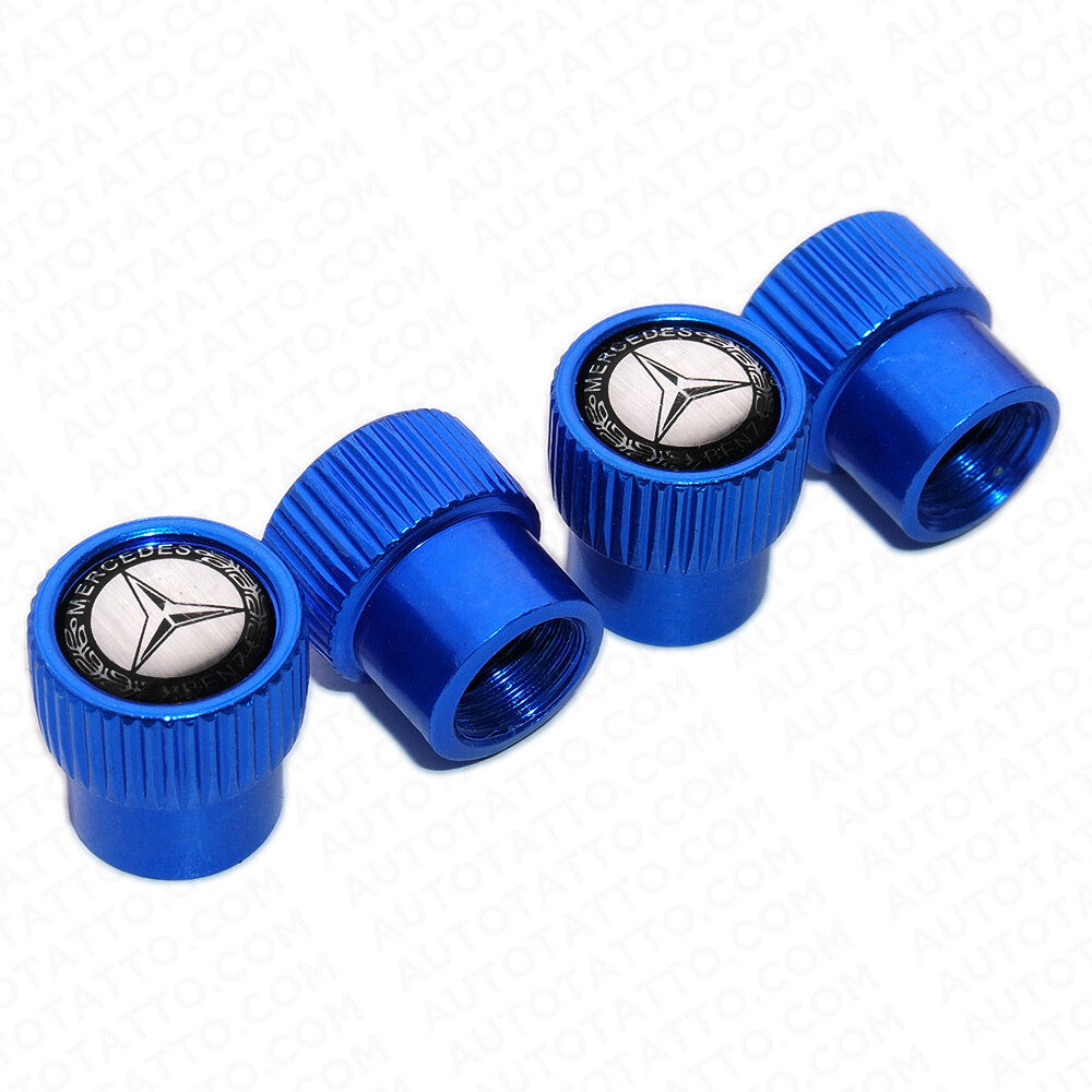 Mercedes AMG Roundel Car Wheels Tire Air Valve Caps Stem Dust Logo Cover Sport