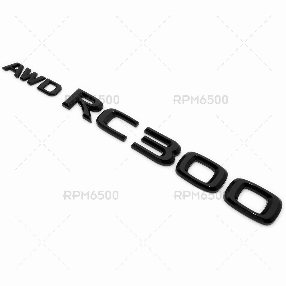 Lexus Trunk AWD RC 300 Gloss Black Letter Logo Badge Emblem Car Replace F-Sport
