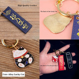 Cute Lucky Cat Keychain Keyring Blessing Word for Keys or Couple Bag Decoration