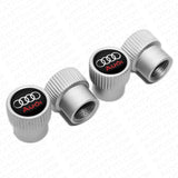 A-u-d-i Sport Roundel Car SUV Wheels Tire Air Valve Caps Stem Dust Cover