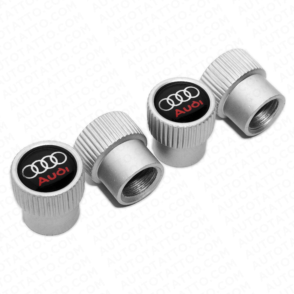 A-u-d-i Sport Roundel Car SUV Wheels Tire Air Valve Caps Stem Dust Cover