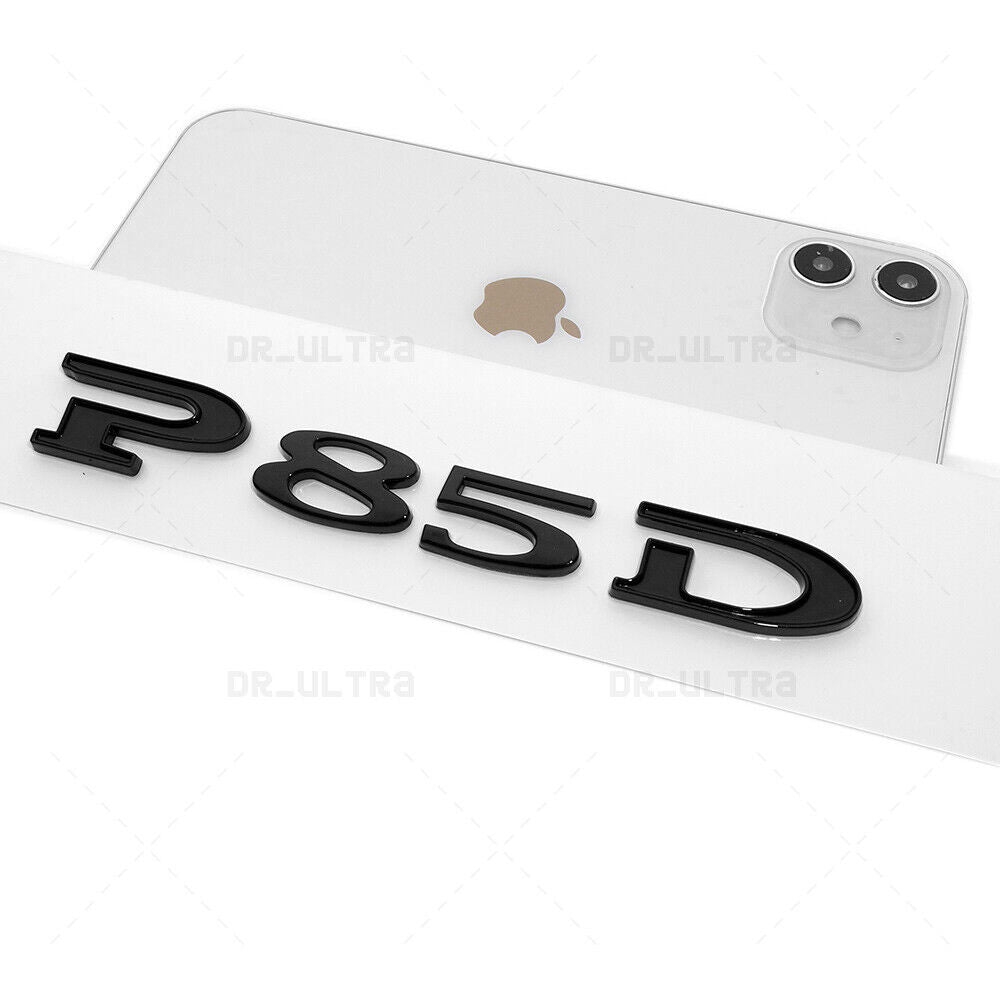 Tesla Rear Liftgate Lid Model P85D Nameplate Logo Badge Emblem Sport Gloss Black