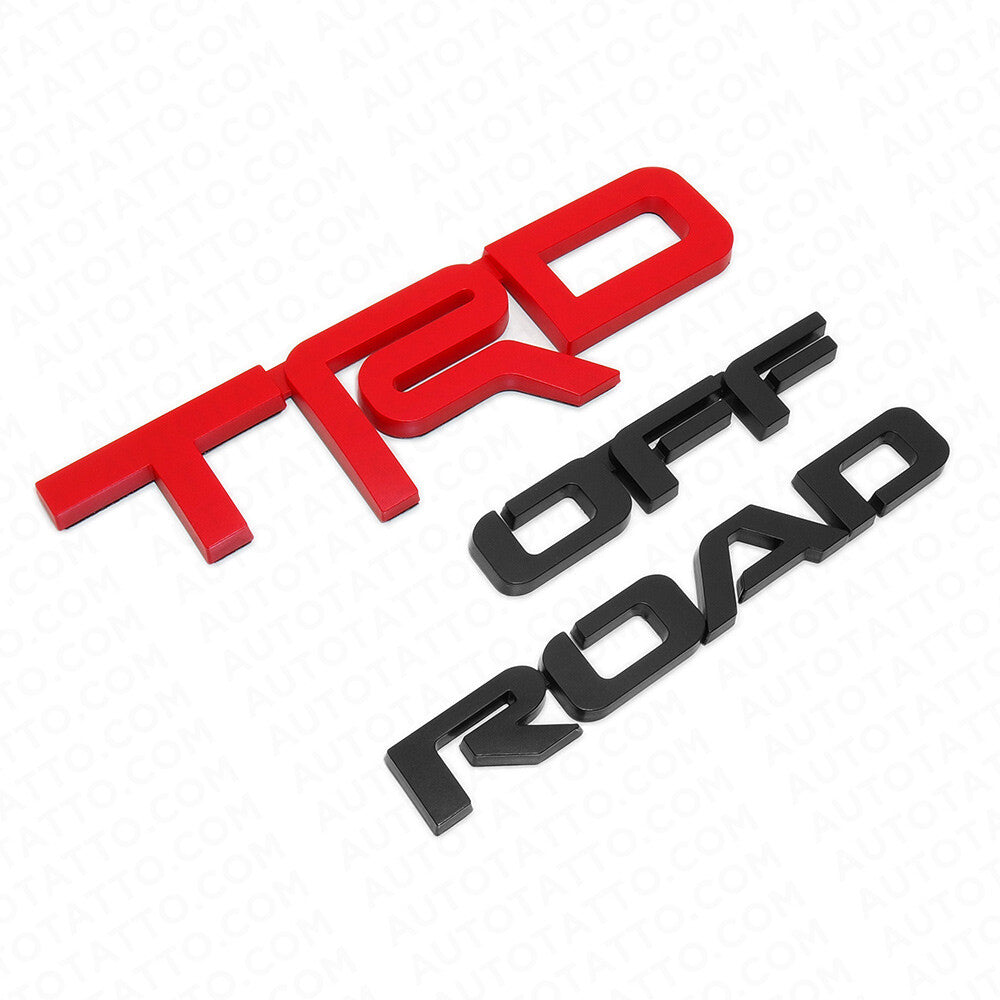 For Toyota TRD Off Road Sport Logo Badge Trunk Liftage Tailgate Emblem Black Red