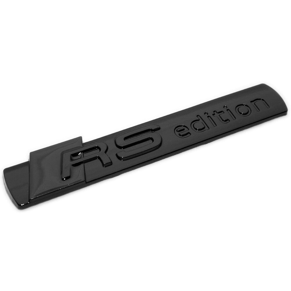 2x Audi Sport RS Edition Fender Marker Nameplate Emblem 3D Decal Badge Blackout