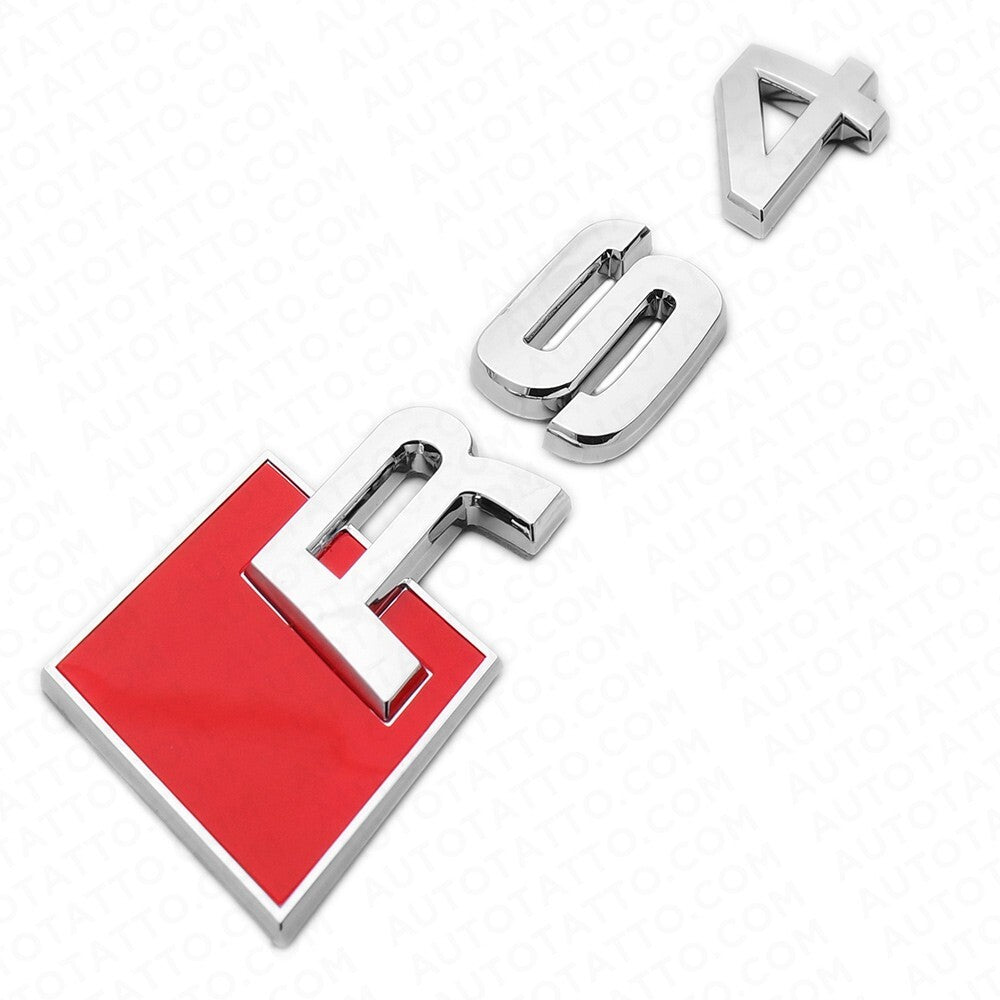 Audi RS 4 OEM Chrome Rear Letter Tail Nameplate Trunk Emblem Badge Sport Sline