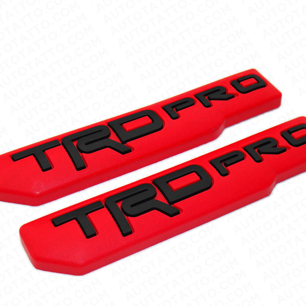 2x Mini TRD Pro Fender Door Tailgate Badge Logo Emblem Silicone Decoration Sport