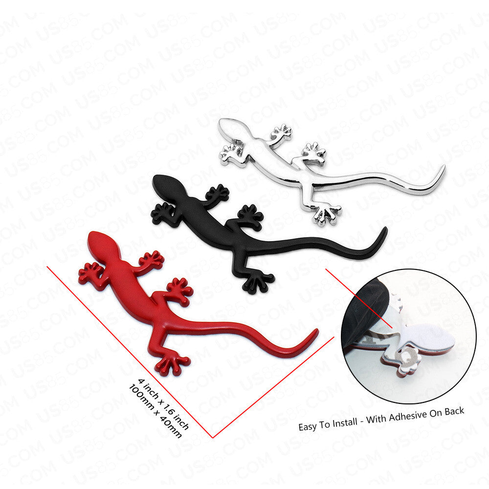 Universal Quattro Gecko Logo Badge Emblem Trunk 3D Sticker Car SUV Sport Chrome