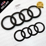 Q8 SQ8 RS8Q Front Grille & Liftgate Audi Ring Nameplate Emblem Logo Gloss Black