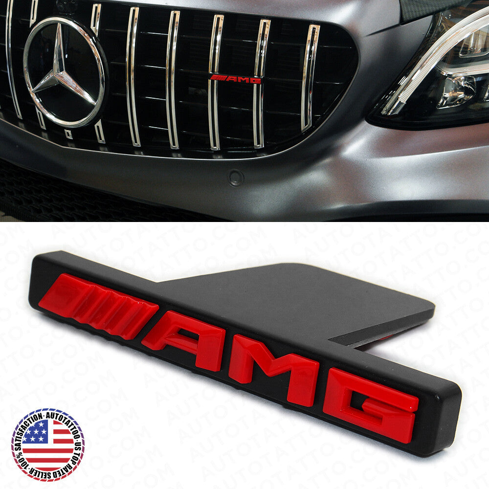 For AMG Edition Front GT Grille Nameplate Emblem Logo Badge Decorate Sport Red