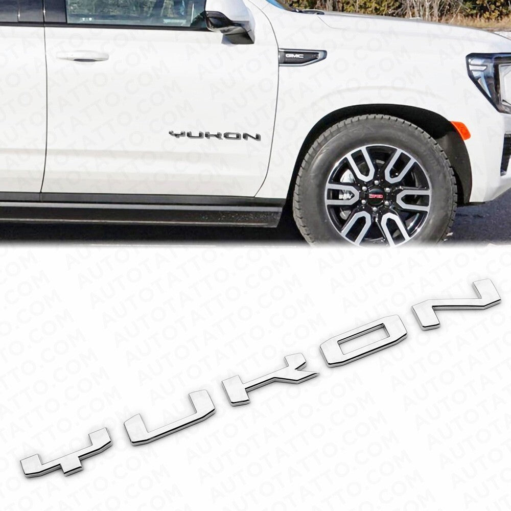 2021+ GMC Yukon Side Door Nameplate Logo Letter  Badge Emblem Chrome AT4 XL