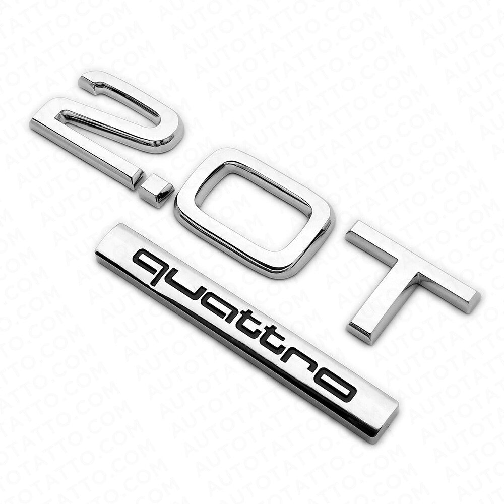 04-22 Rear Trunk Deck Lid 2.0T Quattro Nameplate Emblem Badge Chrome