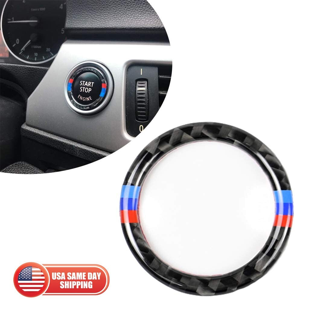 BMW E90 E92 E93 Engine Switch Start Stop Button M\\\ Carbon Fiber Sticker Badge
