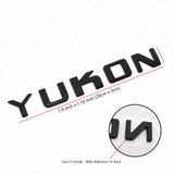 1x YUKON Liftgate Door Letter Nameplate Emblem SUV HD Badge For GMC 3D Black