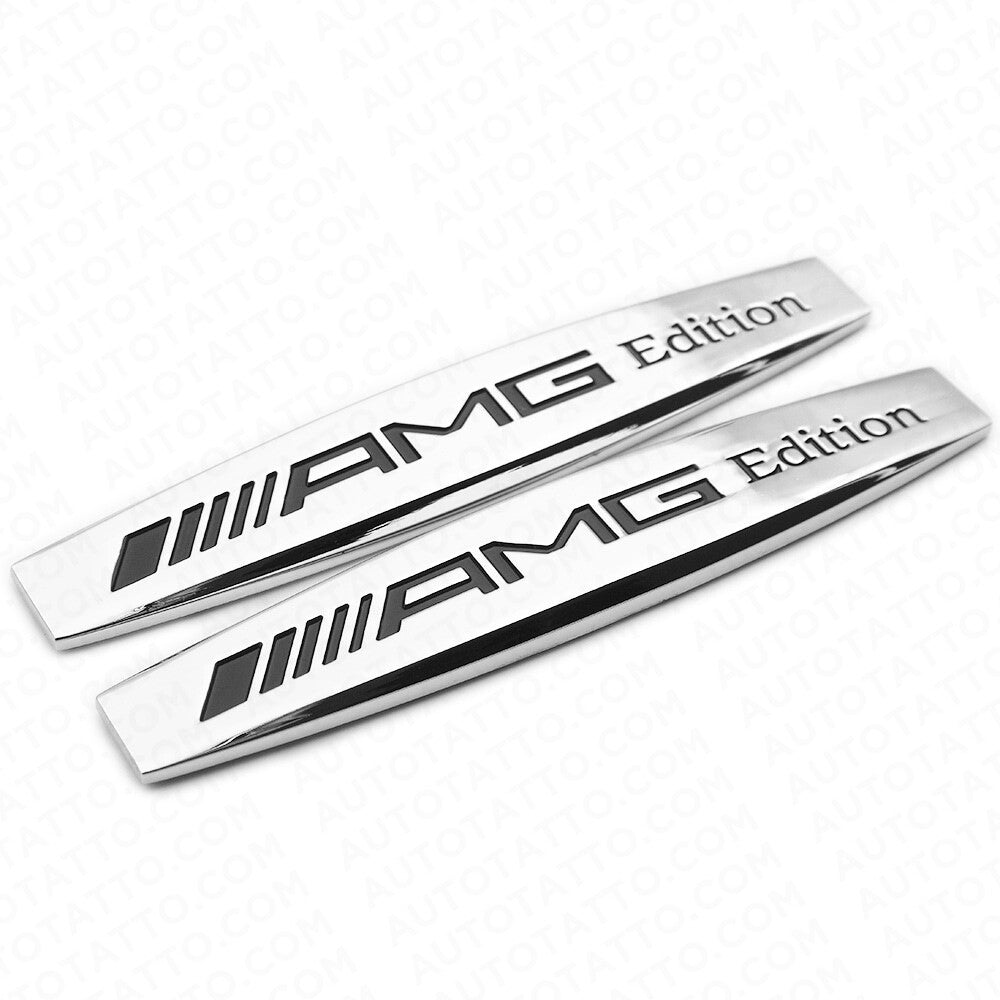 2pcs Car AMG Edition Side Fender Marker 3D Decal Sticker Badge Emblem Decorate