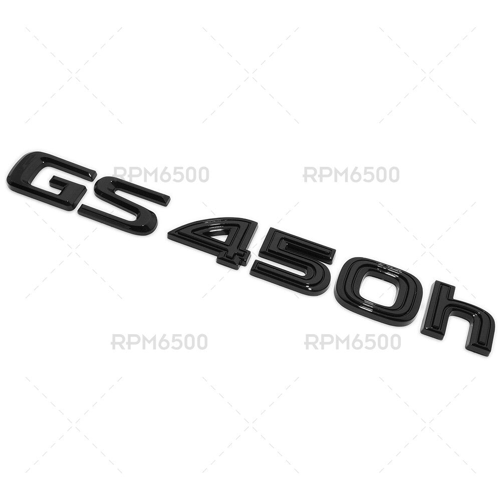 Lexus Rear Trunk Gloss Black GS 450h Letter Logo Badge Emblem Replace F-Sport