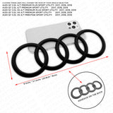 17-19 AUDI Q7 Matte Black Rear Trunk Liftgate Rings Badge Logo Emblem Decorate