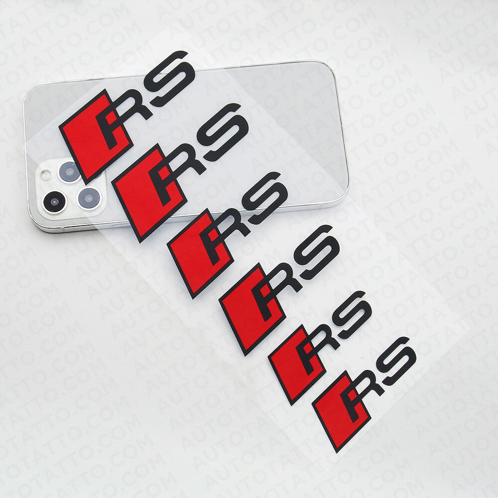 For Audi RS Sport Car Wheels Brake Caliper Sticker Decal Logo Decoration Black