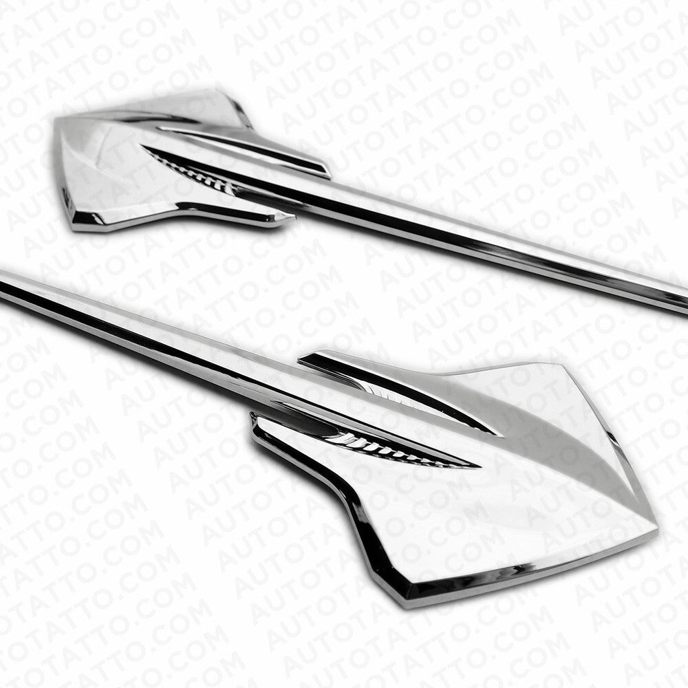 2x For Corvette C7 OEM Chrome Fender Stingray Mako Shark Logo Badge Emblem Sport