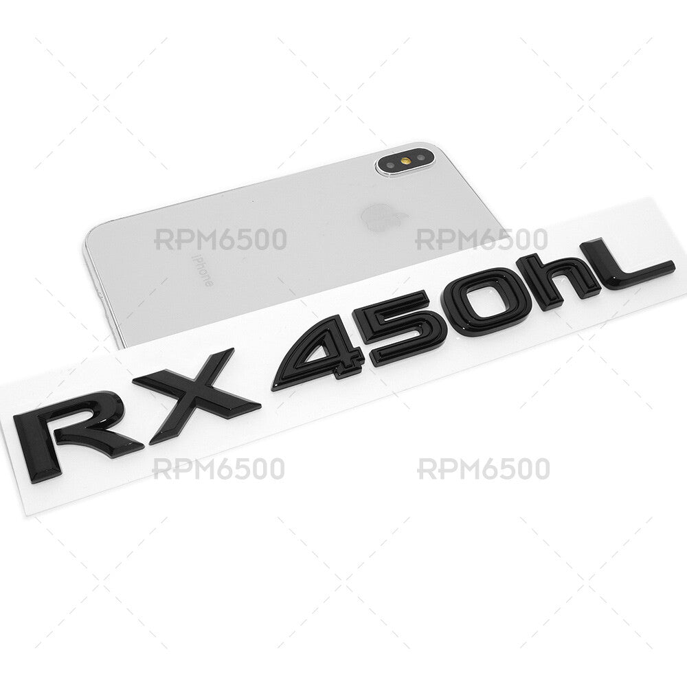 Lexus Liftgate Gloss Black RX 450hL Letter Logo Badge Car Emblem Replace F-Sport