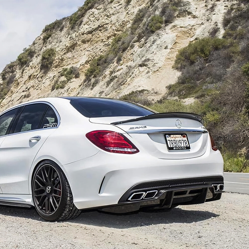 Carbon Fiber PSM Trunk Spoiler Wing 15-21 Mercedes W205 C Class 4dr AMG Sedan