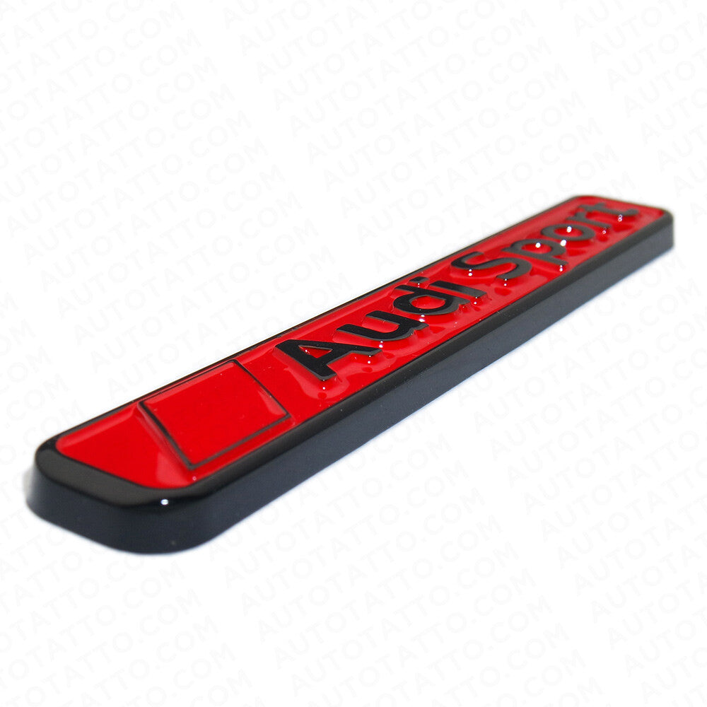 1x Red & Black Audi Sport Trunk Lid Fender Badge Marker Logo Emblem Decoration