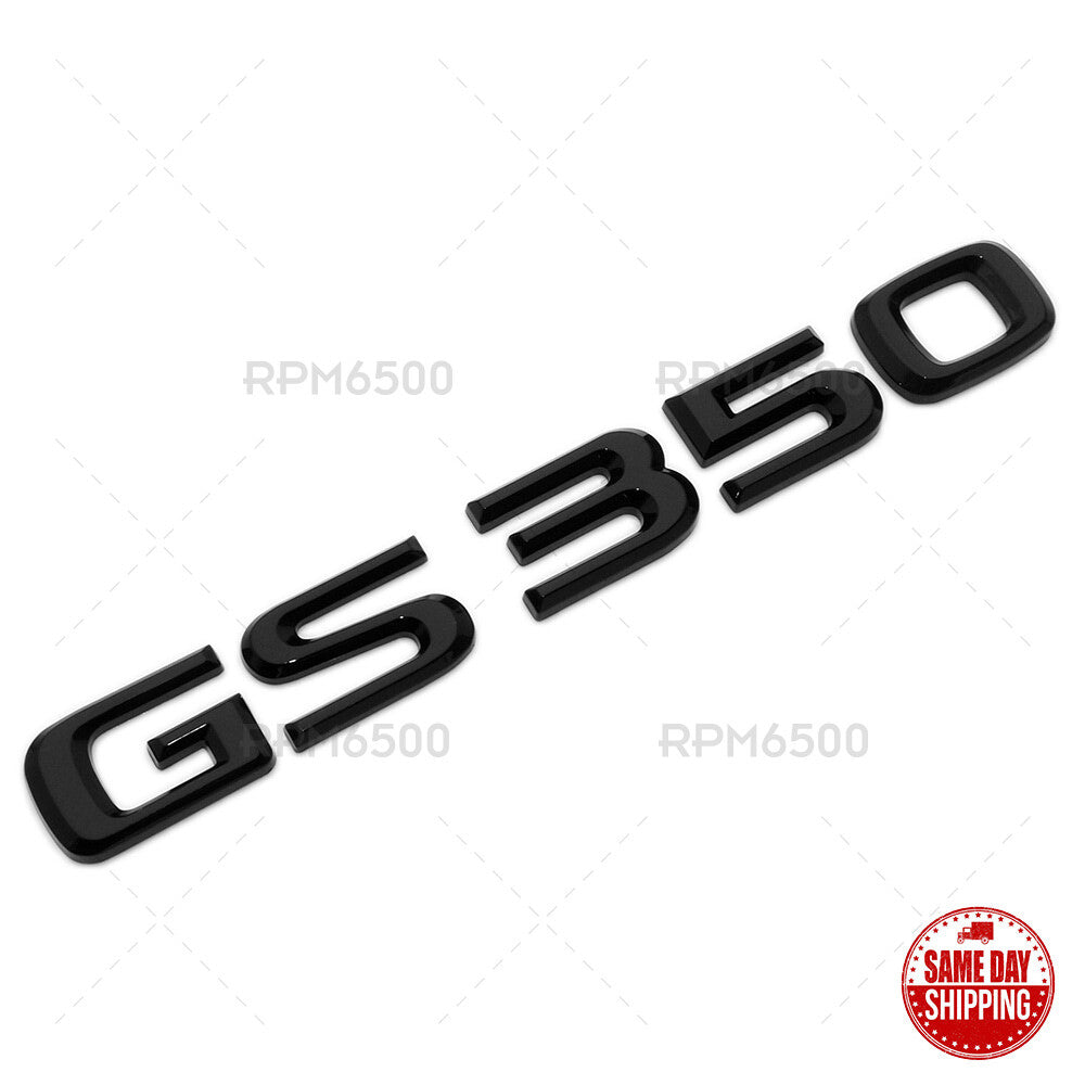 Lexus Trunk Gloss Black GS 350 Letter Logo Badge 3D Decal Emblem Replace F-Sport