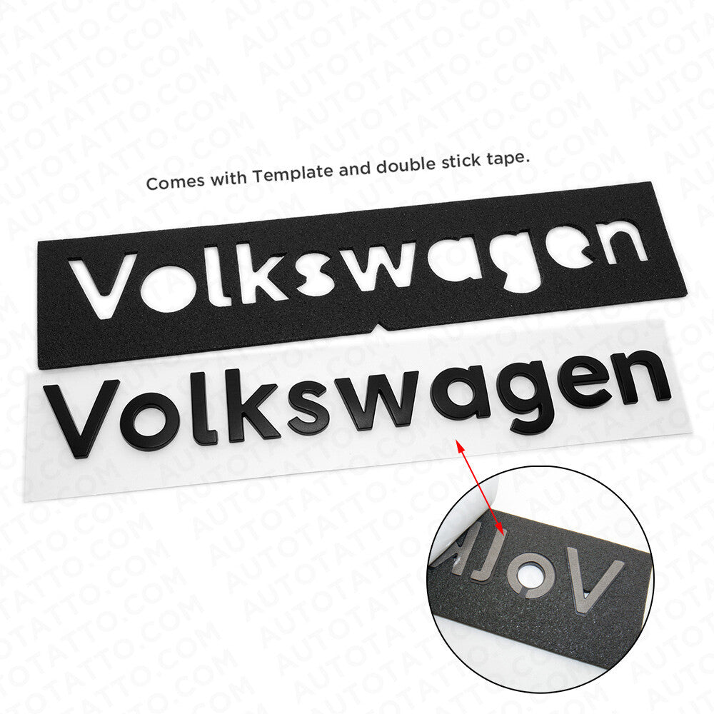 Universal Matte Black Rear Liftgate Badge Sport Volkswagen Letter Emblem For VW