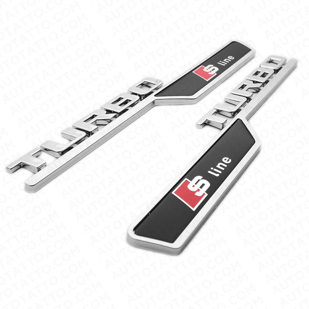 Set Audi Sport S line Turbo Fender Badge Marker Logo Emblem Decor Gift Limited