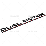 Tesla Liftgate Lid Dual Motor Performance Nameplate Badge Emblem Gloss Black Red