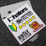 Personality Car Sticker I Love Haters Hellabroke Star Funny Cute 3D Decal Stripe
