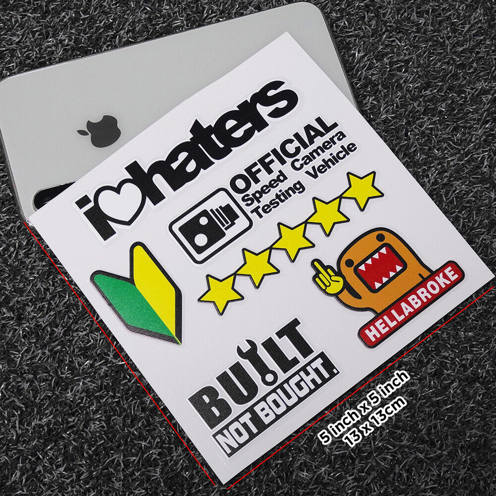 Personality Car Sticker I Love Haters Hellabroke Star Funny Cute 3D Decal Stripe